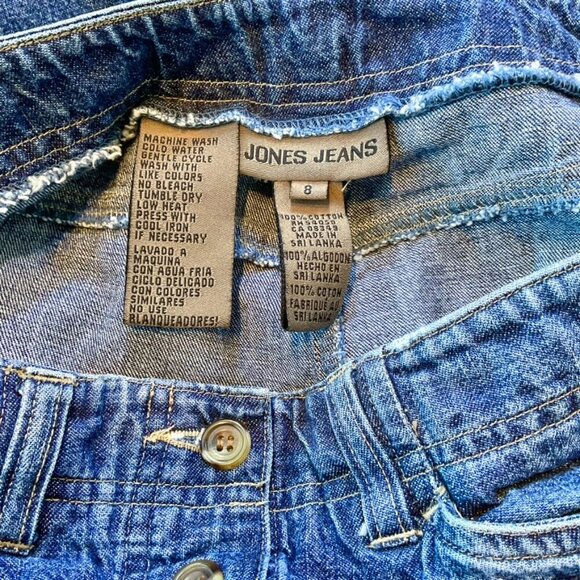 Jones NY Skirt Denim Midi Button Front Blue Cotton Vintage Pockets (8) - Picture 5 of 7